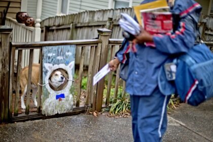 Dogs bark at the Mailman