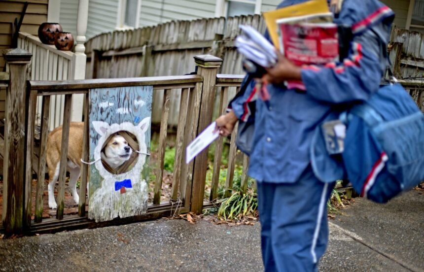 Dogs bark at the Mailman